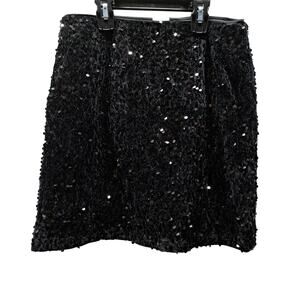 NWOT Super Cute Goth Punk Emo Grunge Black Sequin Bodycon Mini Skirt   XS